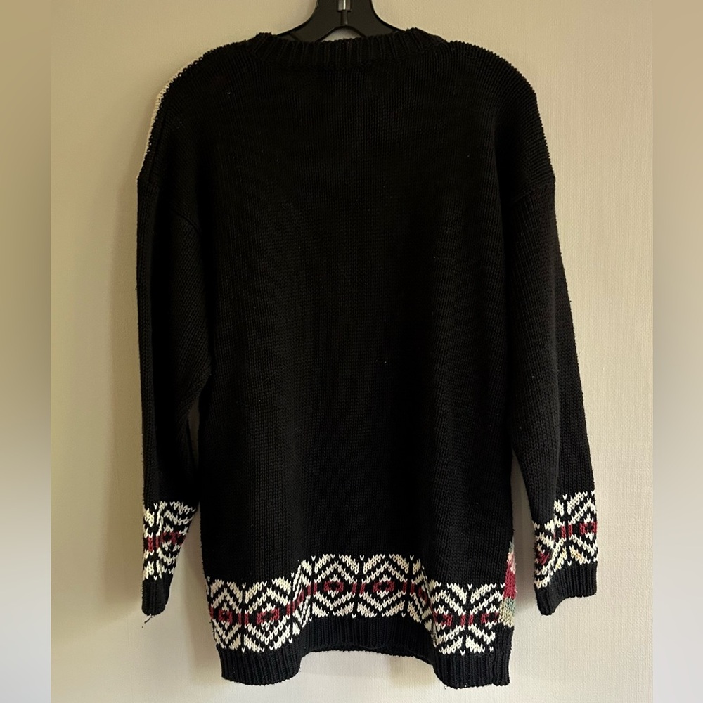 VINTAGE 90S HEIRLOOM COLLECTIBLES Chunky Floral Sweater Cottage Whimsigoth Sz M - Picture 9 of 10